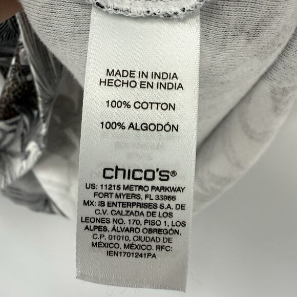 Chicos 3 Short Sleeve Tee Women Size XL Multicolor Botanical Pattern Round neck - Picture 6 of 8